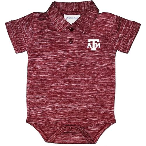 Two Feet Ahead Space Dye Short Sleeve Golf Polo Baby Bodysuit Creeper Newborn Infants Sizes 0-3M-6M-12