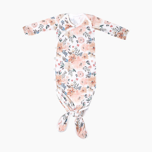 Copper Pearl Printed Knotted Gown - Autumn, 0-4 M