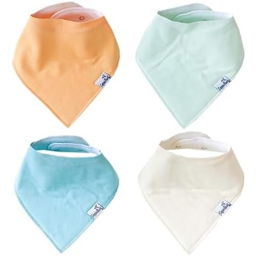 Copper Pearl Baby Bandana Bibs - 4 Pack Soft Cotton Bibs for Drooling & Teething, Absorbent, Adjustable Fit, Many Styles