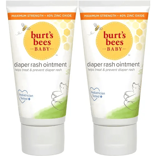 Burt's Bees Baby Diaper Rash Ointment, Maximum Strength, 40% Zinc Oxide, 100% Natural Origin, Pediatrician Tested, Net Weight 3 Ounces , Pack of 2