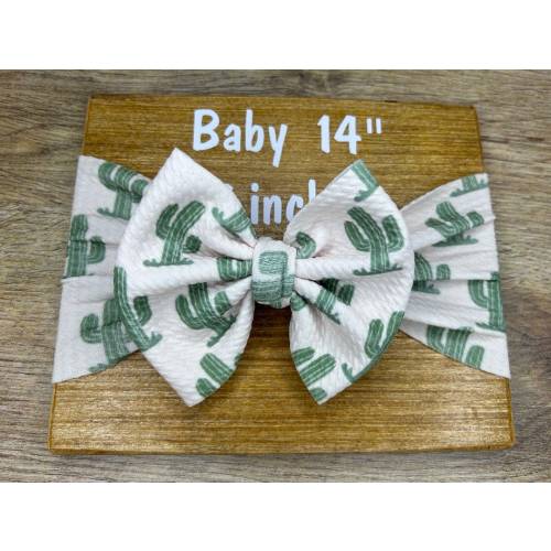 Western Desert Cactus Baby Girl Hair Bow and Headwrap