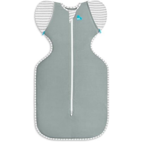 Love To Dream Swaddle Up Transition Bag, Snug Fit, Zip-Off Wings, 1.0 Tog Suitable for Moderate Temperature 20-24°C, Machine Washable & Double Zip for Easy Nappy Change, Deep Olive