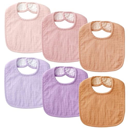 POIKSHARK Muslin Baby Bibs for Unisex Boys Girls, Soft Cotton Baby Drool Bibs, Drooling and Teething Bibs for Infant, Newborn