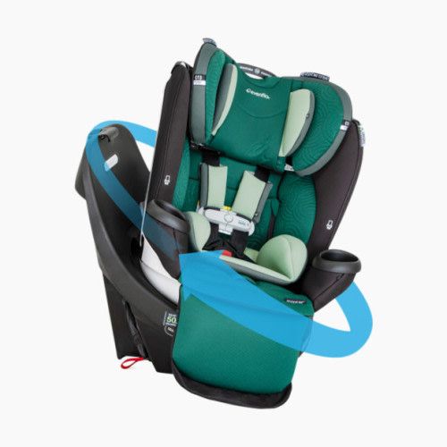 Gold Revolve360 Extend All-in-One Rotational Car Seat with Green & Gentle Fabric - Emerald Green