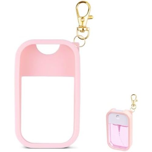 VANEST Silicone Case Compatible with Touchland Hand Sanitizer Spray, Protective Case with Keychain for Spray 1 fl oz