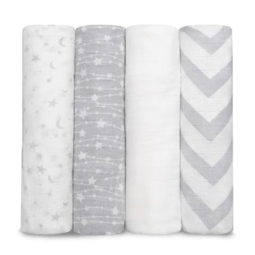 Muslin Swaddle Blankets Neutral Receiving Blanket For Boys And Girls By Comfy Cubs Cubs (wine, Neptune, Fern, Caramel)