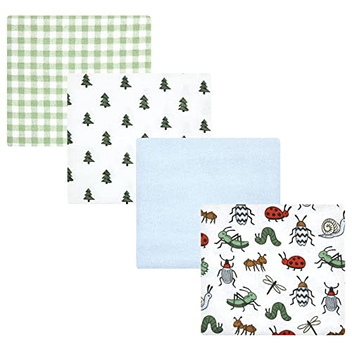 Hudson Baby Unisex Baby Cotton Flannel Receiving Blankets, Bugs, One Size