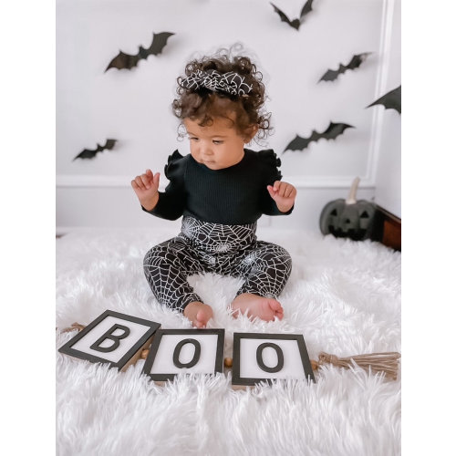 Spiderweb Halloween Leggings and/or Top Knot Headband Set, Preemie Girl Clothes, Newborn Coming Home Outfit, Cute Baby Costume