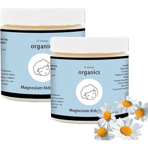 2PCS Organics Magnesium Lotion for Kids,Magnesium Lotion, Topical Magnesium Cream, Without Melatonin, Helps Kids Stay Calm at Bedtime and During The Night