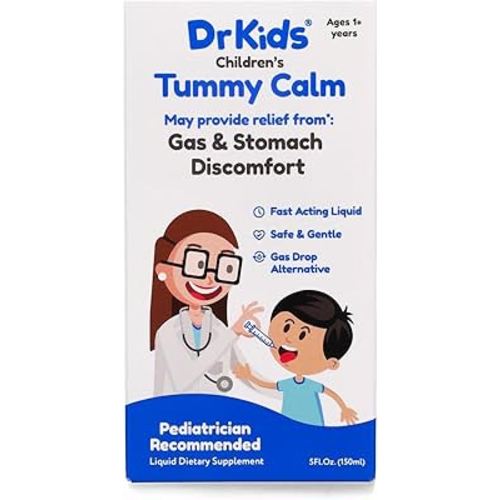 DrKids Children’s, Children’s Gas & Stomach Discomfort, Great Tasting Oral Solution, May Relieve Gas & Stomach Discomfort*, Fast-Acting, Age 1+ Years, Gas Drop Alternative. 5Fl Oz