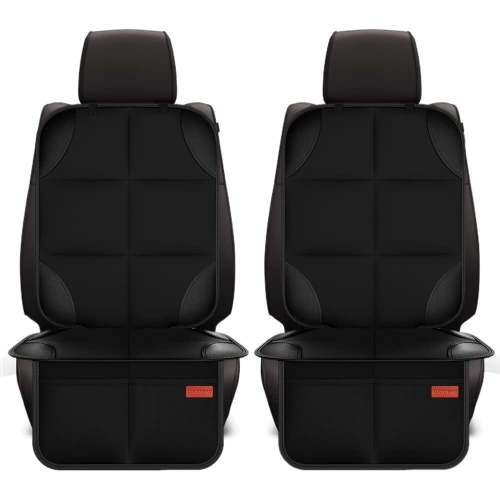 Luckybay Car Seat Protector for Child Car Seat and Pet, Waterproof 600D Fabric Car Seat Covers Non-Slip Backing Mesh Pockets (2 Pack)