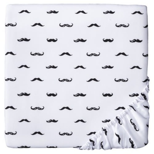 Circo® Woven Fitted Crib Sheet - Mustaches