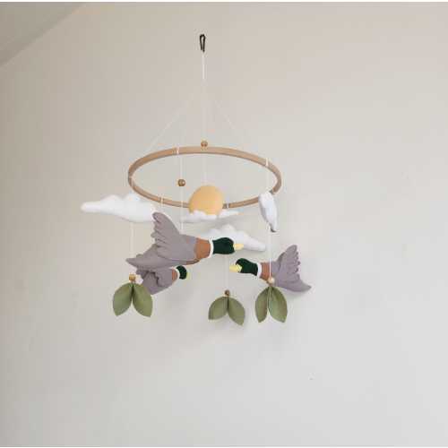Felt Duck Baby Mobile: Handmade Nursery Decor