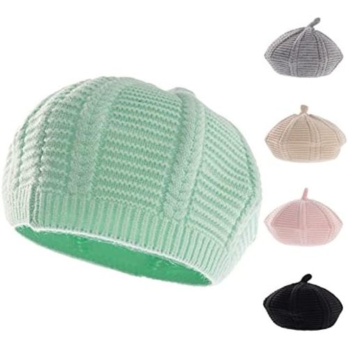 Baby Beret Hat Toddler Winter Knitted Beanie Cap Little Girls Stylish Warm Hat for 0~3 Years