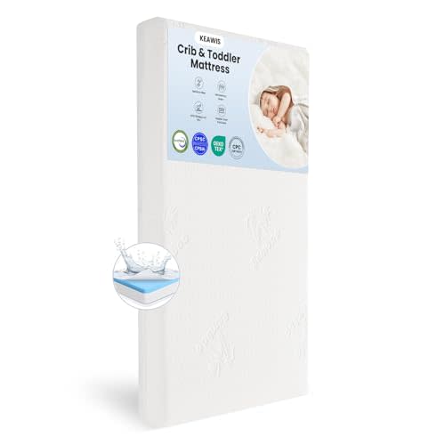 KEAWIS Memory Foam Crib & Toddler Mattress: Dual-Sided Soft Cribs mattresses for Waterproof - 52" x 27.6" x 5" - Breathable - Bamboo Toddler Bed Mattress Fits Baby and Kids