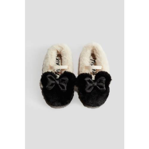 FLUFFY SLIPPERS, Cream/Minnie Mouse - size 7.5-8.5