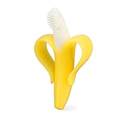 Amazon.com : Banana Teether,Self-Soothing Pain Relief Soft Silicone Train Baby Toothbrush,Teething Toys for Babies,Toddlers,Infants,Natural Organic BPA Free for Oral Hygiene,Soothes Babies Sore Gums : Baby