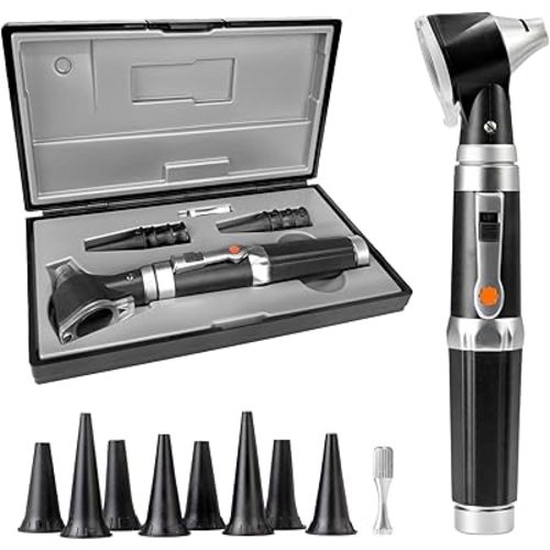 Scian Otoscope - Ear Scope with Light, Ear Infection Detector and Pocket Ear Checker Kit with 3X Magnify Lens, Suitable for Kids, Adults, Doctors, Pets(Black)