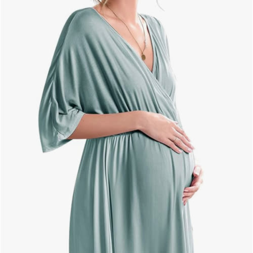 Ekouaer 3 in 1 Labor/Delivery/Hospital Gown Maternity Dress Nursing Nightgown Sleepwear for Breastfeeding