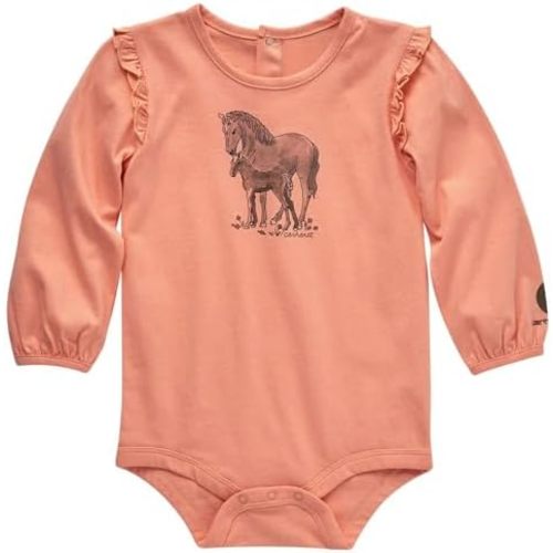 Carhartt girls Knit Long Sleeve Henleyneck Bodysuit