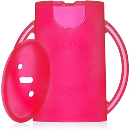 Squeeze Proof Food Pouch Holder for Toddlers, Babies, Kids, Mess Free No Squeeze Juice Box Drink and Applesauce Snack Holder with Easy Grip Handles and Lid