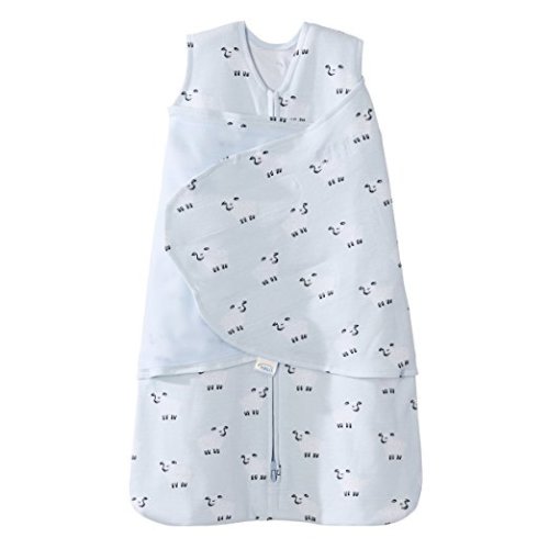 Halo 100% Cotton Sleepsack Swaddle Wearable Blanket, Aqua Sheep, Newborn
