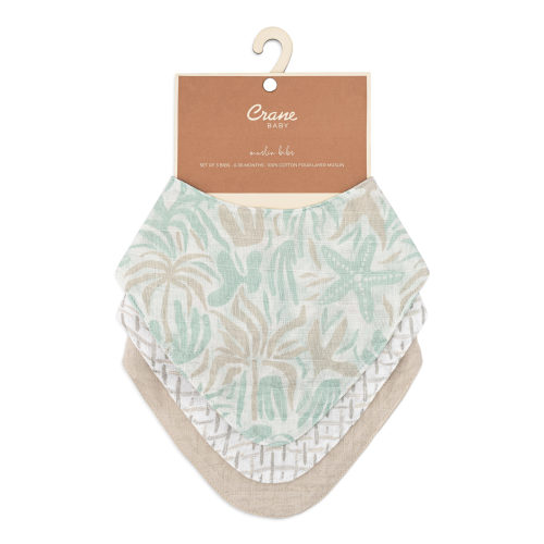 Cove Muslin Baby Bibs - Beach Life Set | Crane Baby
