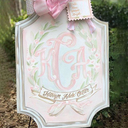Baby Girl Nursery Door Hospital Door Hanger