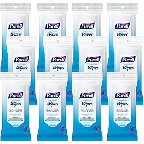 PURELL Hand Sanitizing Wipes, Clean Refreshing Scent, 20 Count Travel Pack (Pack of 12), 9124-12-CMR