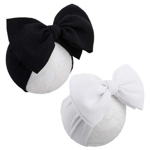Big Bows Hairband for Baby Girls, 2PCS Polyester Hair Headbands Accessories, for Unisex-Babies Newborn Infant Toddlers 0-6Months