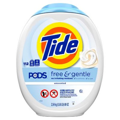 Tide Pods HE Compatible Laundry Detergent Pacs - Free & Gentle - 60oz/76ct