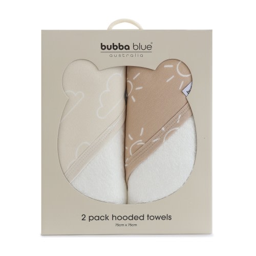 Bubba Blue Nordic Hooded Towel 2 Pack Sand/Nutmeg