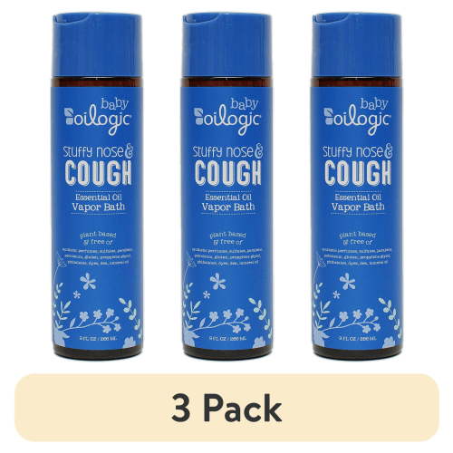 (3 pack) Oilogic Stuffy Nose & Cough, Essential Oil Vapor Bath for Baby, 9 oz