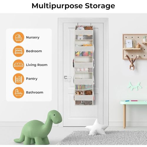 Over The Door Organizer, 5-Shelf - Beige