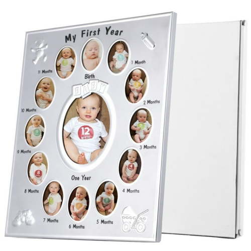 First Year Picture Frame, One-Year-Old Keepsake Photo Frame, First Year Baby Keepsake Frame, Baby Milestone Picture Frame, for New Parents, Oval Shape