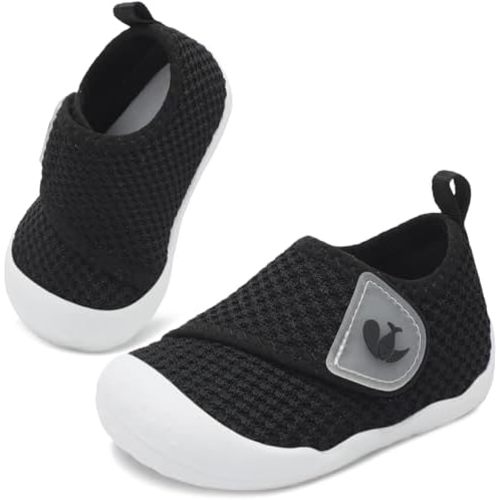 FEETCITY Baby First Walking Shoes Wide Baby Shoes Infant Sneakers Newborn Crib Shoe Barefoot Lightweight Slip On Shoe