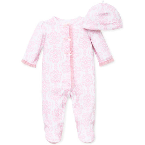 Damask Scroll Footed One-Piece And Hat - Little Me