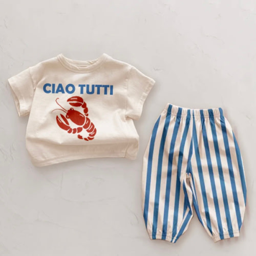 CIAO TUTTI Baby 2-Piece Lobster T-Shirt Pants Set