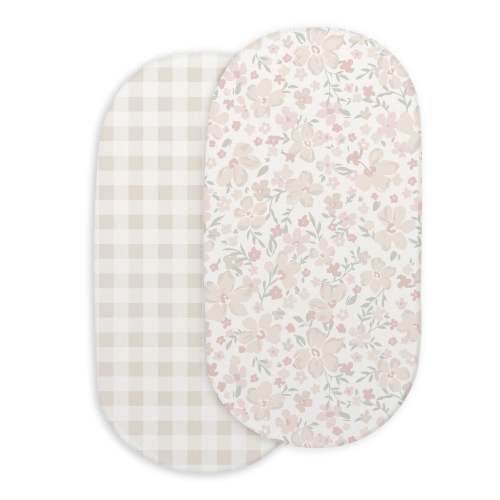 Bassinet Fitted Sheet - Blossom & Plaid