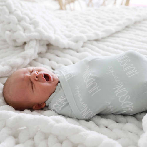 Personalized Baby Name Swaddle Blanket Font Duo | Pastel Cutie