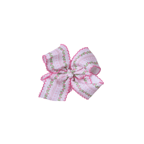 Scalloped Edge Grosgrain Fancy Floral Bow