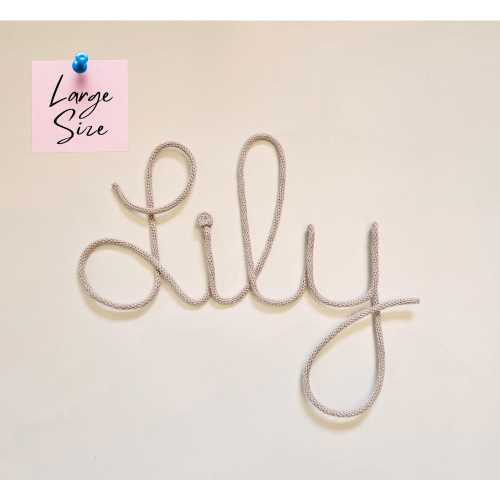 Large Size Knit Wire Names, Large Size Knit Wire Words, Custom Wool Wire Signs, Knitted Wire Quotes, Personalized Knit Wire Kids Name Signs