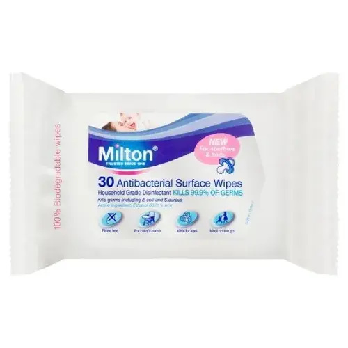 Milton Wipes Antibacterial Surface 30 Pack | Baby Bunting AU