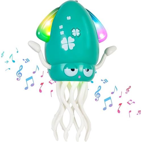 Dancing Squid Toddler Toys, Crawling Octopus Toy Birthday Gifts for Baby Boy and Girl