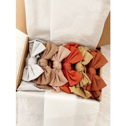 Baby Bow headband soft rib cotton handmade infant (0-24 months)