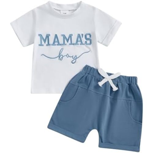 Toddler Boys Summer Outfits Letter Print Short Sleeve T-Shirt and Checkerboard Shorts for 2 Piece Vacation Clothes Set