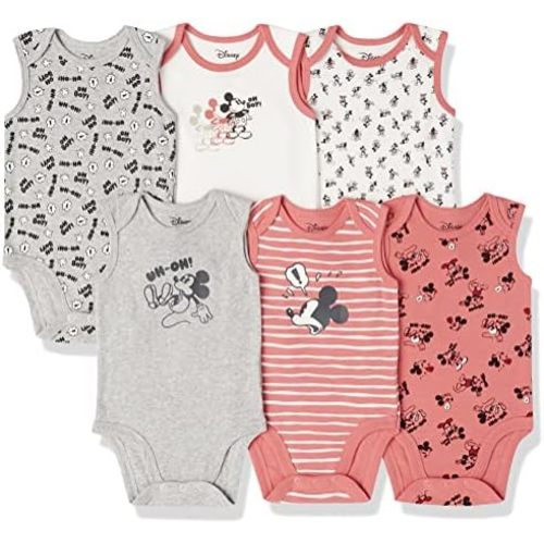 Amazon Essentials Disney | Marvel | Star Wars Unisex Babies' Sleeveless Bodysuits, Pack of 6