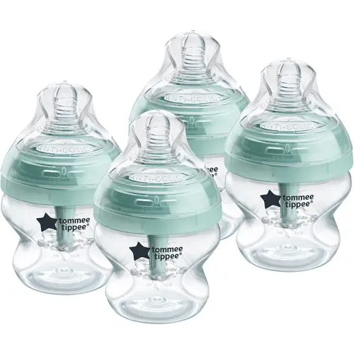 Tommee Tippee Advanced Anti-Colic BPA Free Baby Bottles, Slow Flow Breast-Like Nipple, 5oz, Newborn 0+ Months, Special Design Keeps Air Away from Milk and Baby, Pack of 4
