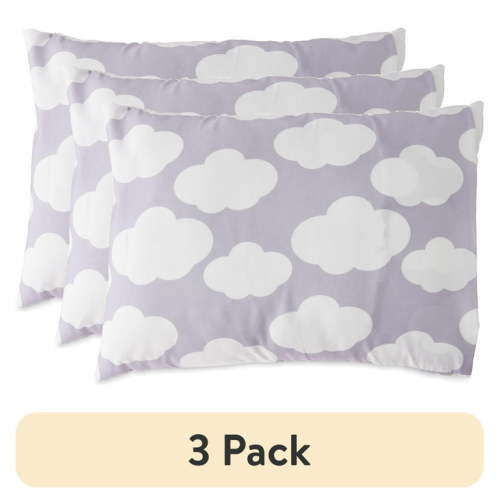 (3 pack) Parent's Choice Toddler Pillow with Removable Pillowcase, Cloud Print, 1 Count