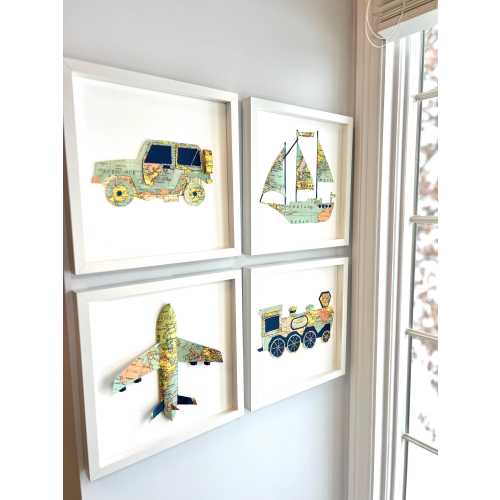 Boat, Plane, Train Set of 3